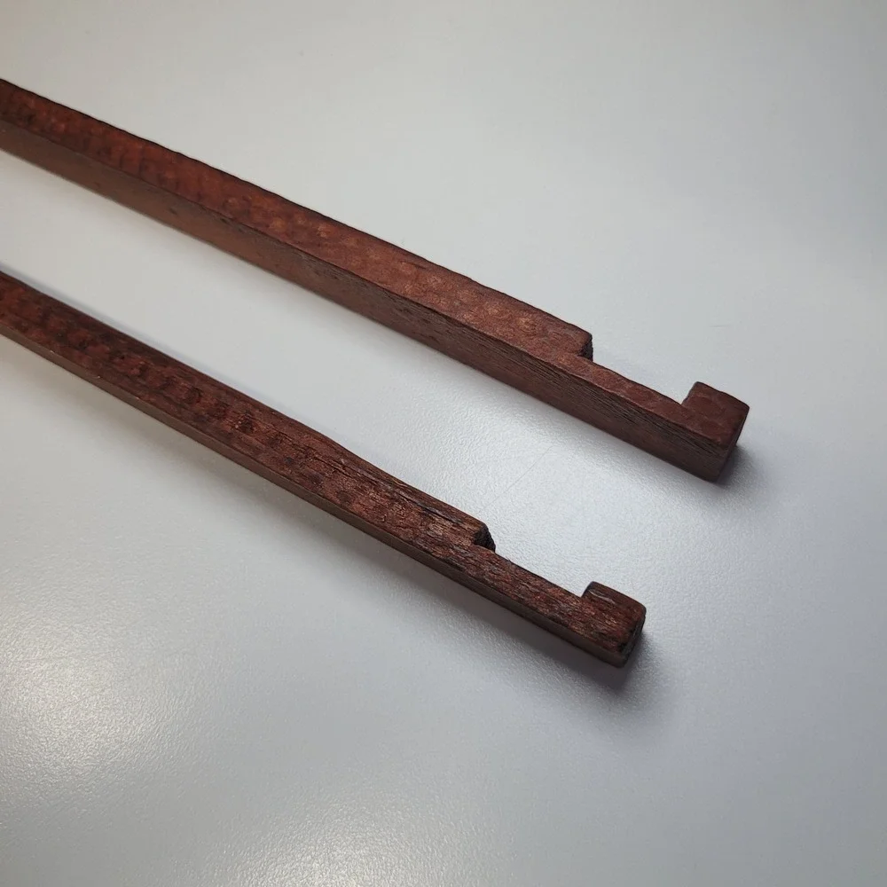 Replacement Flat Hammered Building Logs 10.5 Inch Wood 2pc Toy Construction